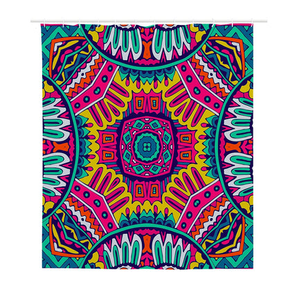 Colorful Mandala Bohemian Pattern Print Polyester Shower Curtain