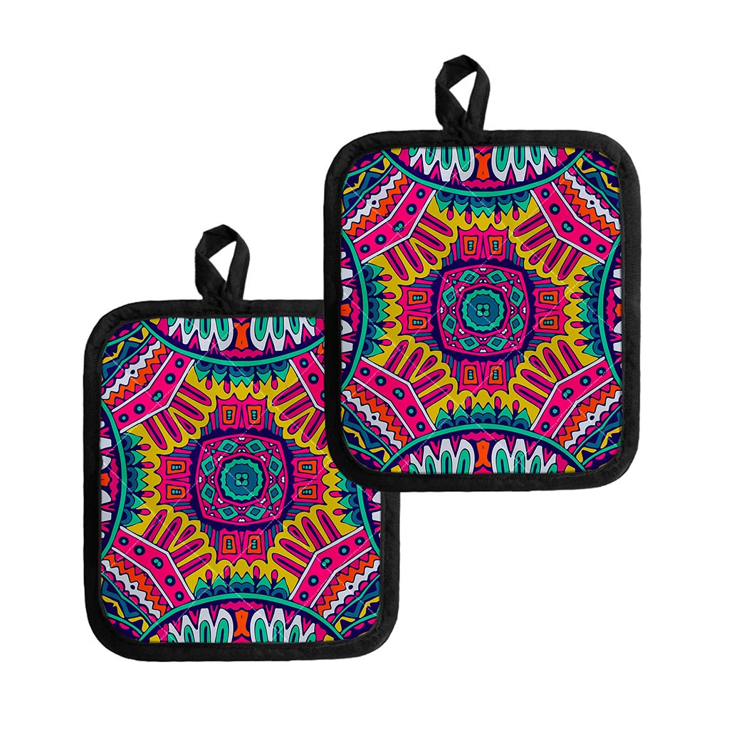 Colorful Mandala Bohemian Pattern Print Pot Holders
