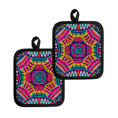 Colorful Mandala Bohemian Pattern Print Pot Holders