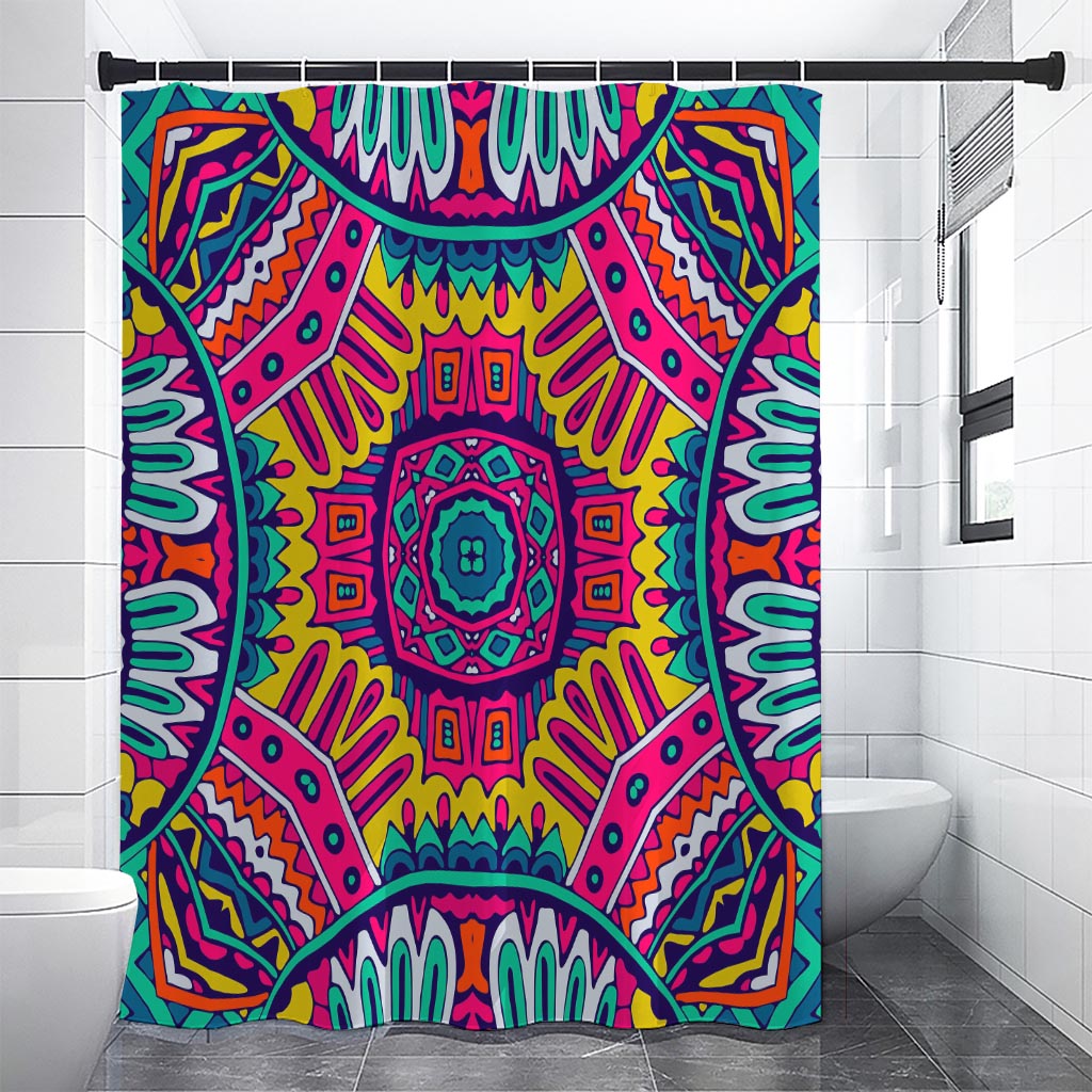 Colorful Mandala Bohemian Pattern Print Premium Shower Curtain