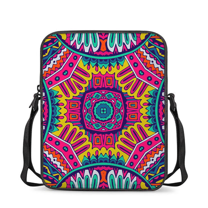 Colorful Mandala Bohemian Pattern Print Rectangular Crossbody Bag