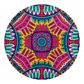 Colorful Mandala Bohemian Pattern Print Round Blanket
