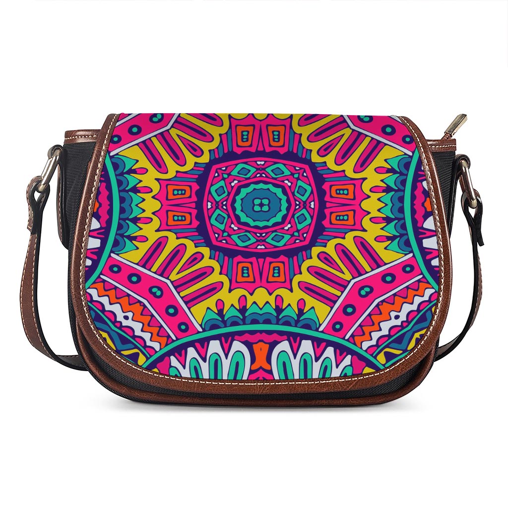 Colorful Mandala Bohemian Pattern Print Saddle Bag