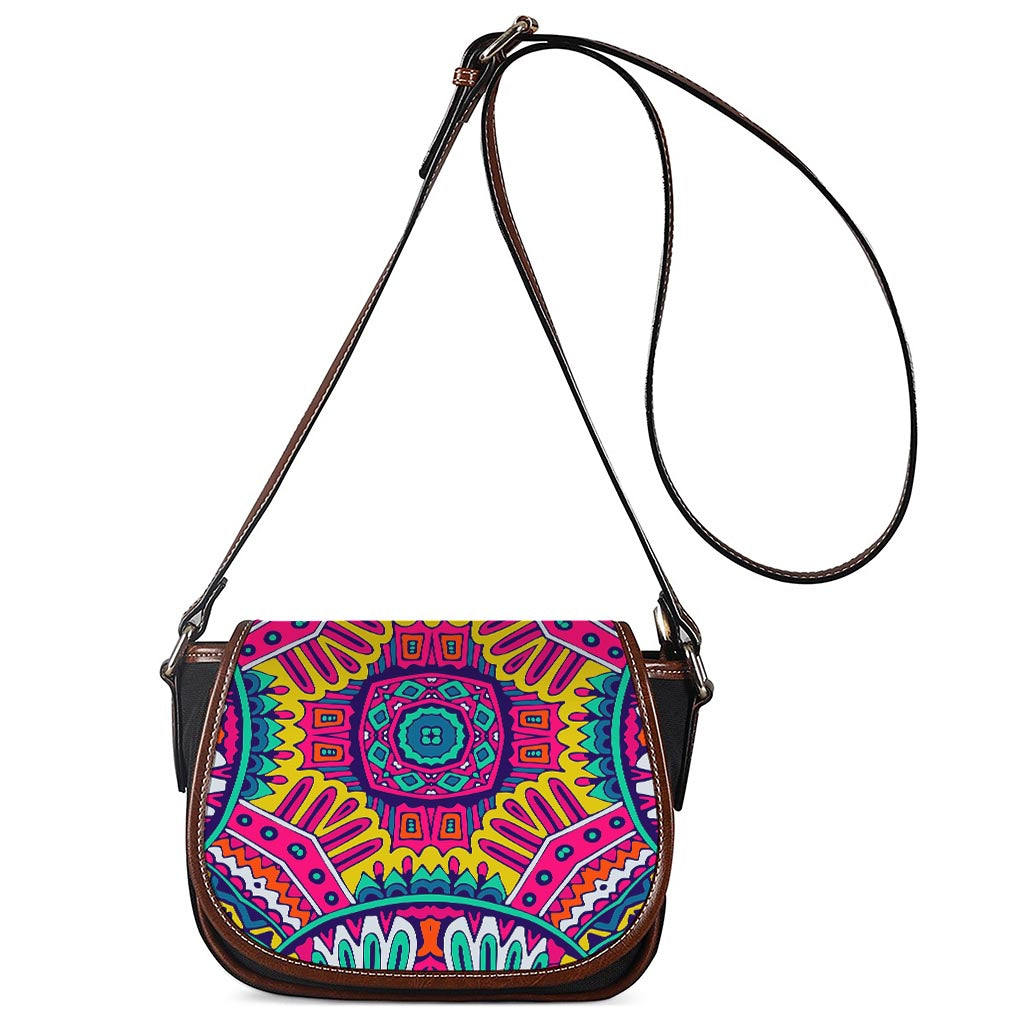 Colorful Mandala Bohemian Pattern Print Saddle Bag