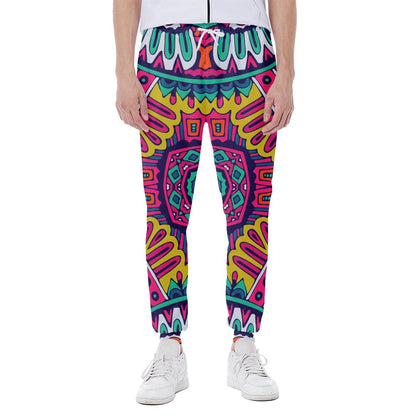 Colorful Mandala Bohemian Pattern Print Scuba Joggers