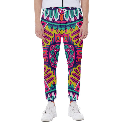 Colorful Mandala Bohemian Pattern Print Scuba Joggers