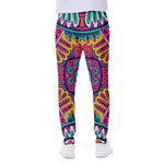 Colorful Mandala Bohemian Pattern Print Scuba Joggers