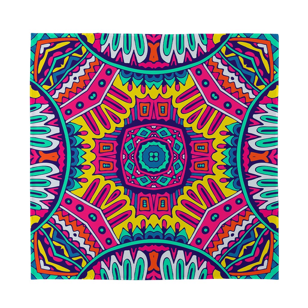 Colorful Mandala Bohemian Pattern Print Silk Bandana