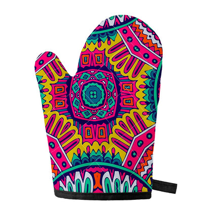 Colorful Mandala Bohemian Pattern Print Single Oven Mitt