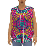 Colorful Mandala Bohemian Pattern Print Sleeveless Baseball Jersey