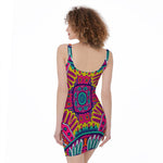 Colorful Mandala Bohemian Pattern Print Sleeveless Bodycon Dress
