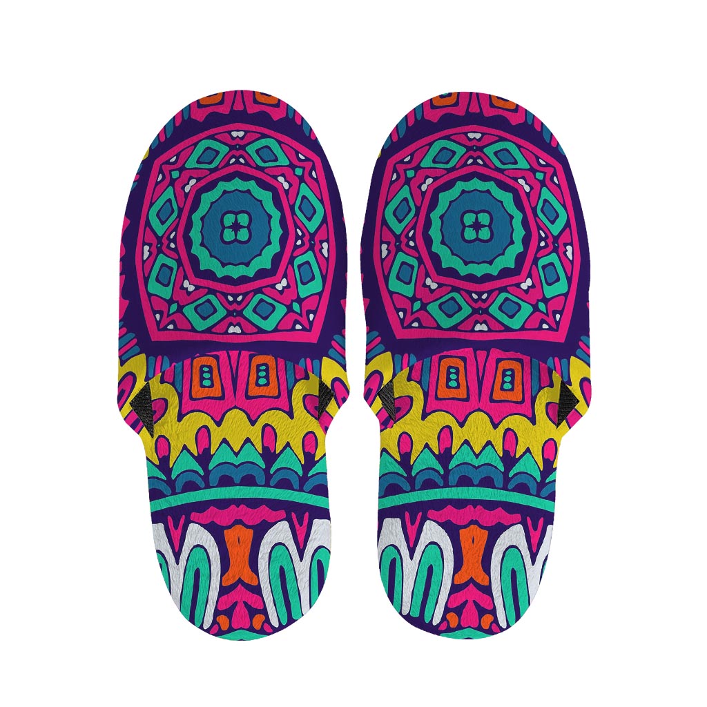 Colorful Mandala Bohemian Pattern Print Slippers