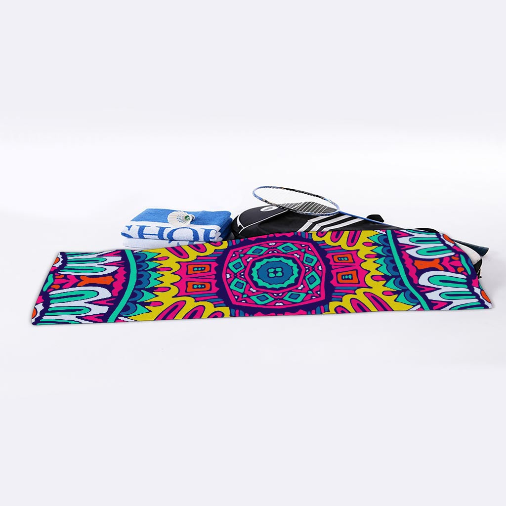 Colorful Mandala Bohemian Pattern Print Sports Towel
