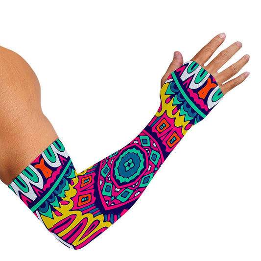 Colorful Mandala Bohemian Pattern Print Sun Protection Arm Sleeves