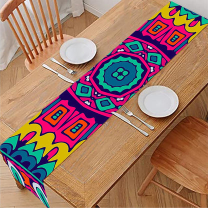 Colorful Mandala Bohemian Pattern Print Table Runner