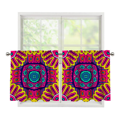Colorful Mandala Bohemian Pattern Print Tier Curtains