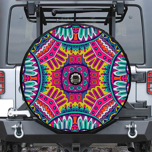 Colorful Mandala Bohemian Pattern Print Tire Cover With Camera Hole