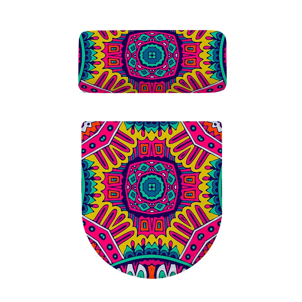 Colorful Mandala Bohemian Pattern Print Toilet Lid And Tank Cover Set