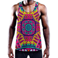 Colorful Mandala Bohemian Pattern Print Men's Workout Tank Top