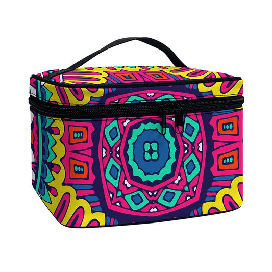 Colorful Mandala Bohemian Pattern Print Travel Makeup Bag