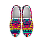 Colorful Mandala Bohemian Pattern Print White Slip On Sneakers