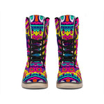 Colorful Mandala Bohemian Pattern Print Winter Boots