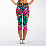 Colorful Mandala Bohemian Pattern Print Women's Capri Leggings