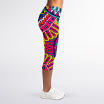 Colorful Mandala Bohemian Pattern Print Women's Capri Leggings