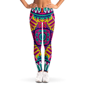 Colorful Mandala Bohemian Pattern Print Women's Leggings