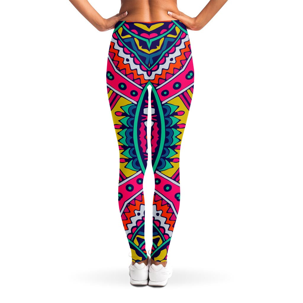 Colorful Mandala Bohemian Pattern Print Women's Leggings