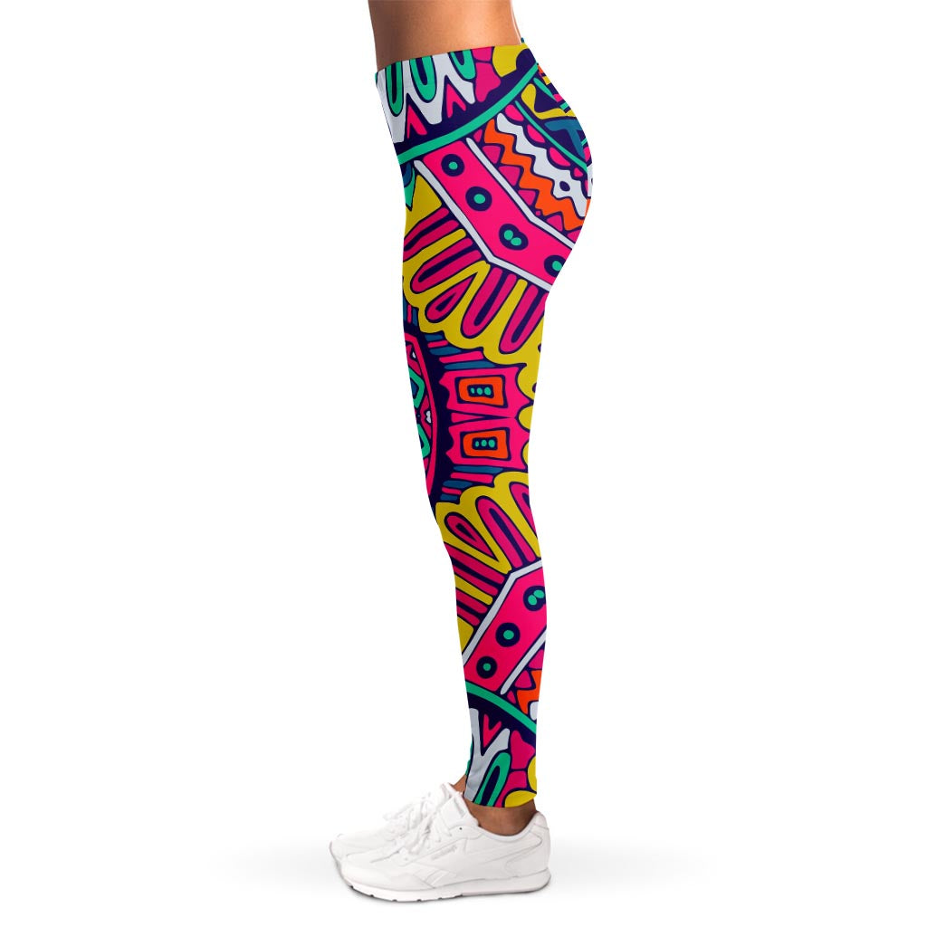 Colorful Mandala Bohemian Pattern Print Women's Leggings