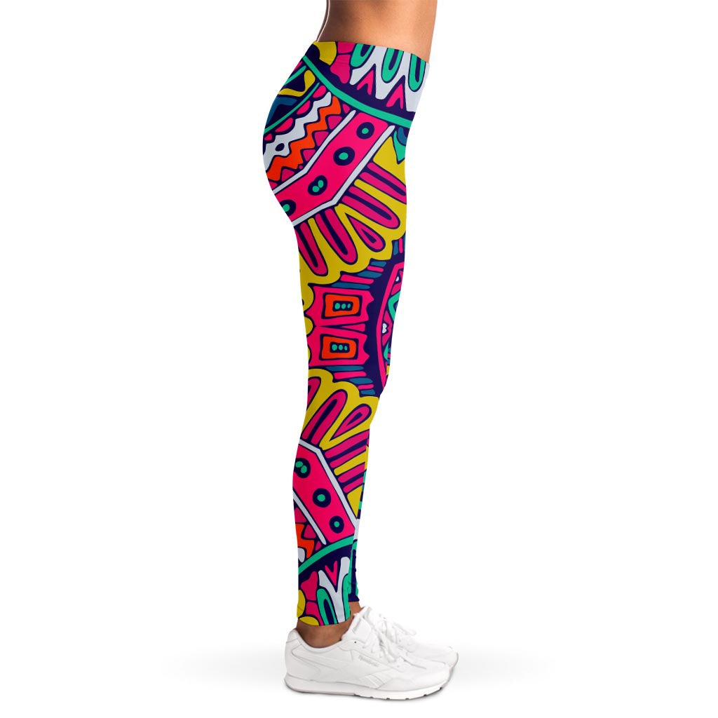 Colorful Mandala Bohemian Pattern Print Women's Leggings