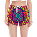 Colorful Mandala Bohemian Pattern Print Women's Split Running Shorts