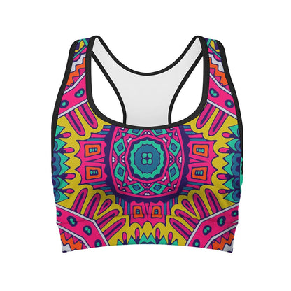Colorful Mandala Bohemian Pattern Print Women's Sports Bra