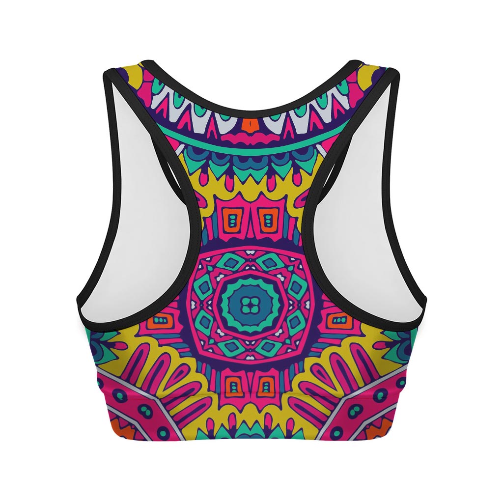 Colorful Mandala Bohemian Pattern Print Women's Sports Bra
