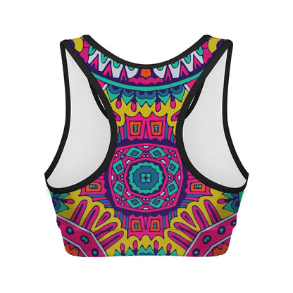 Colorful Mandala Bohemian Pattern Print Women's Sports Bra