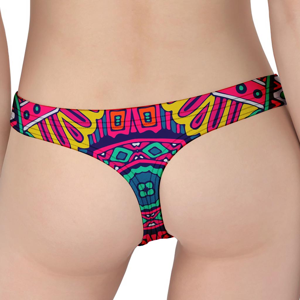 Colorful Mandala Bohemian Pattern Print Women's Thong