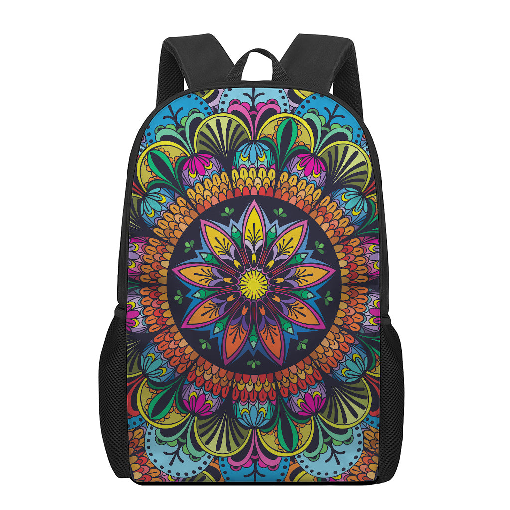 Colorful Mandala Print 17 Inch Backpack
