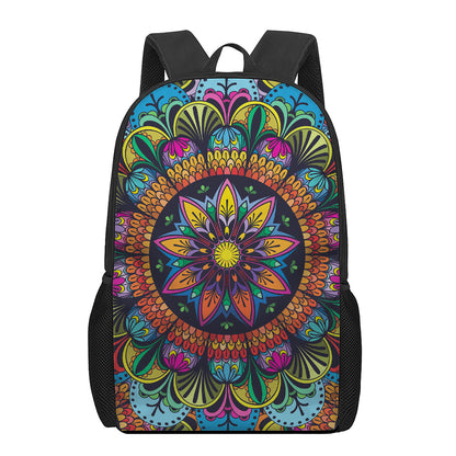 Colorful Mandala Print 17 Inch Backpack