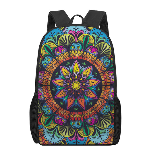 Colorful Mandala Print 17 Inch Backpack