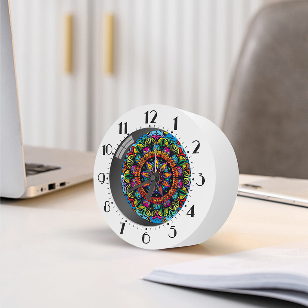 Colorful Mandala Print Alarm Clock