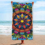 Colorful Mandala Print Beach Towel