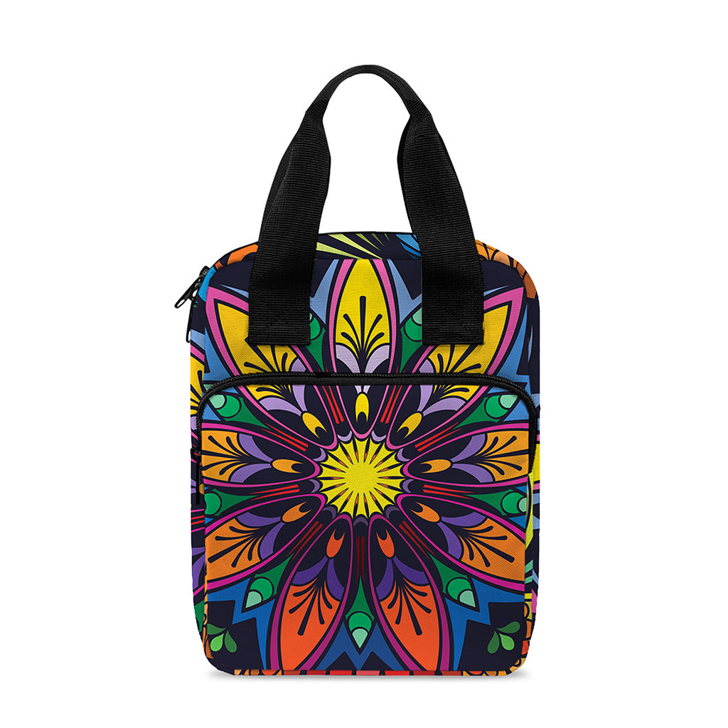 Colorful Mandala Print Bible Tote Bag