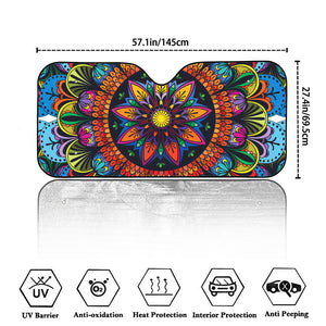 Colorful Mandala Print Car Windshield Sun Shade