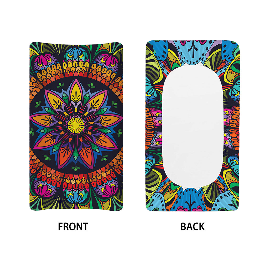 Colorful Mandala Print Changing Pad Cover