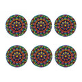 Colorful Mandala Print Coaster Set