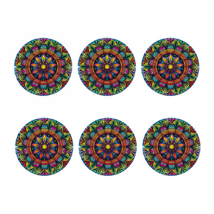 Colorful Mandala Print Coaster Set