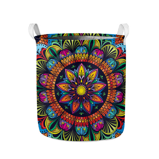 Colorful Mandala Print Collapsible Laundry Basket