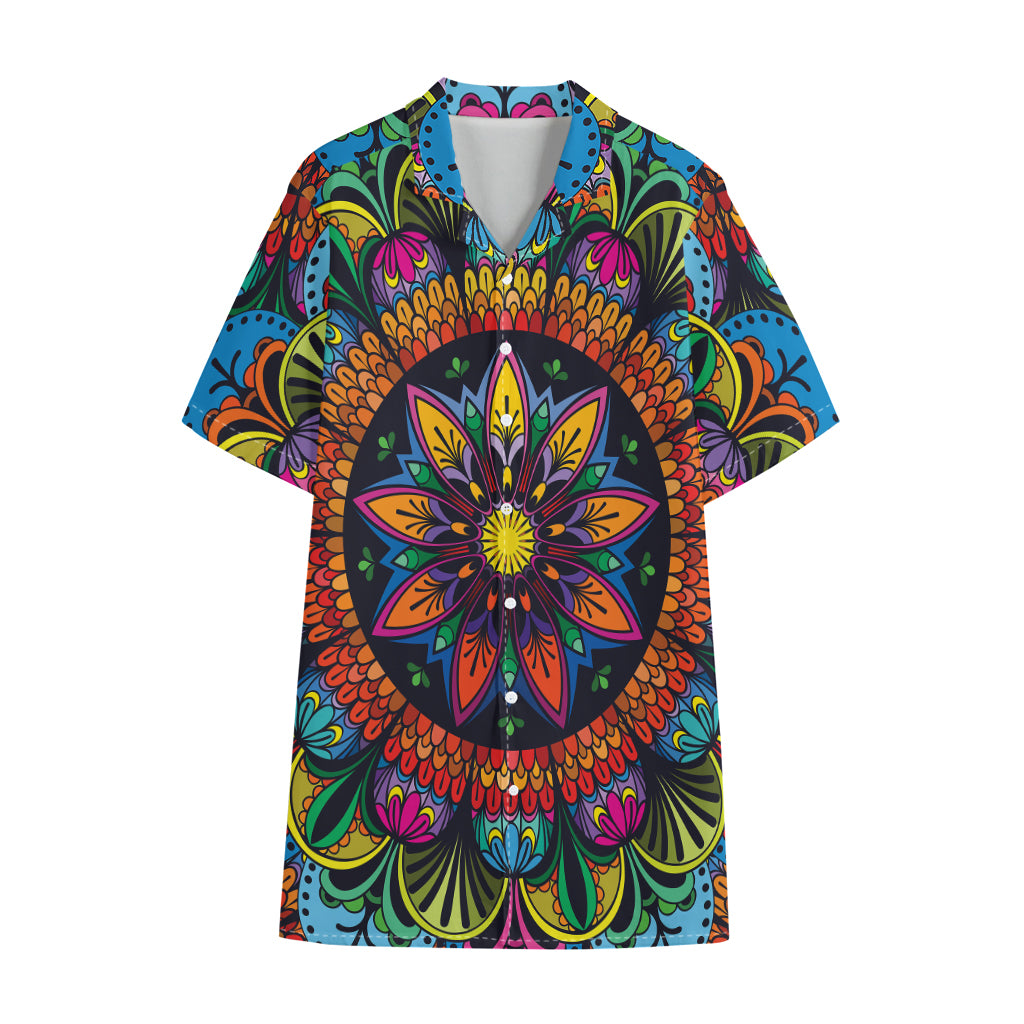 Colorful Mandala Print Cotton Hawaiian Shirt