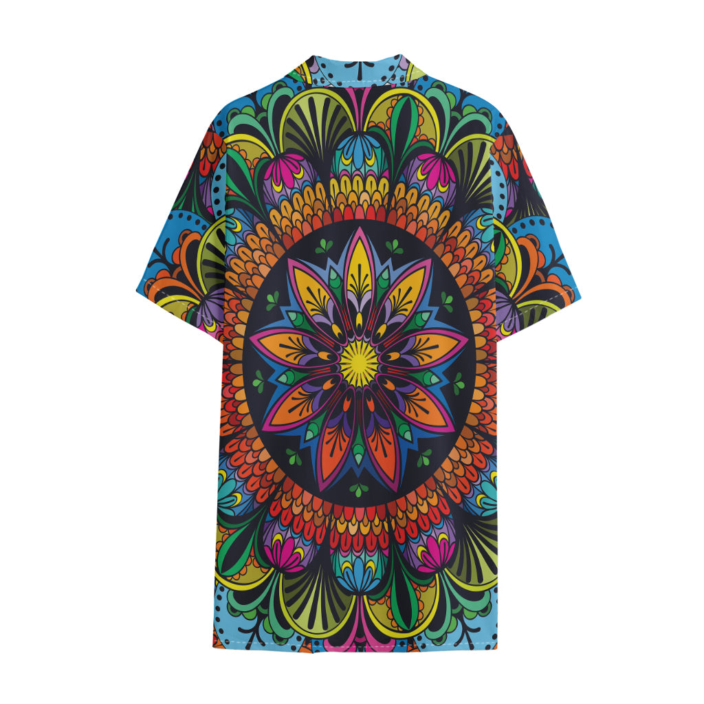 Colorful Mandala Print Cotton Hawaiian Shirt